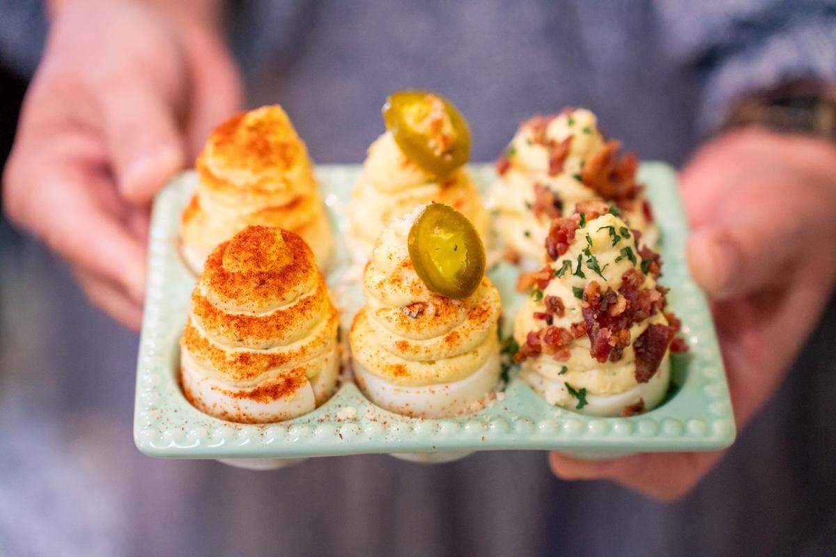 Deviled eggs at A Cause For Tea.