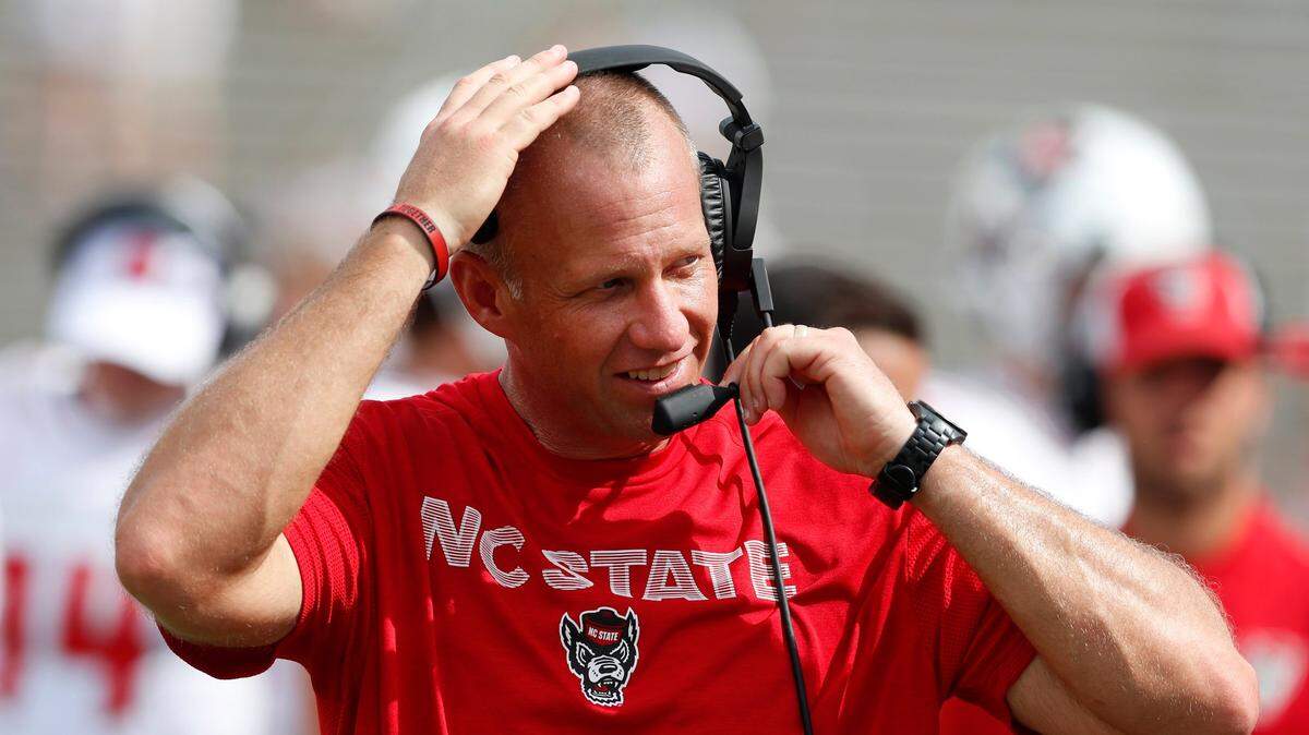 Because of the anticipated arrival of Hurricane Florence, N.C. State coach Dave Doeren won’t be roaming the sideline on Saturday at Carter-Finley Stadium, where the Wolfpack was scheduled to host West Virginia. It’s unknown if the game will be rescheduled.