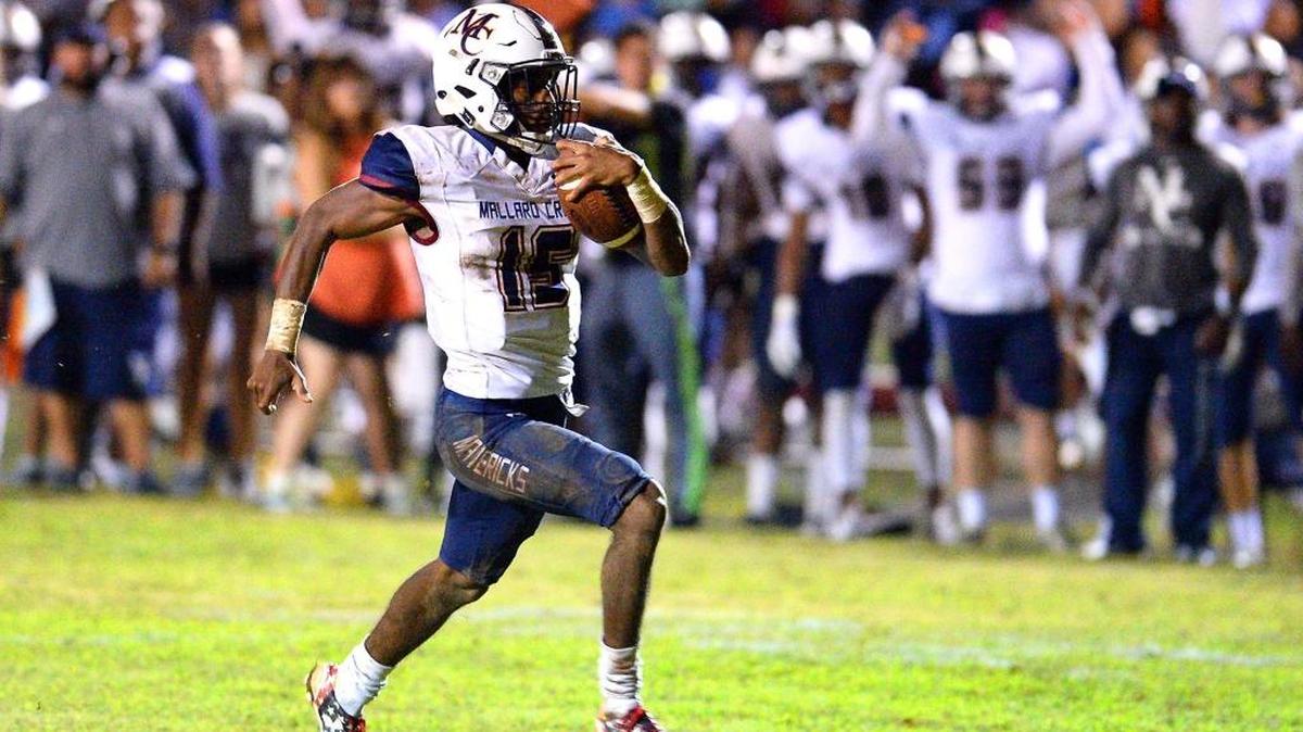 Mallard Creek quarterback Jadyn Washington had a big game to help the Mavericks win at rival Vance Friday.
