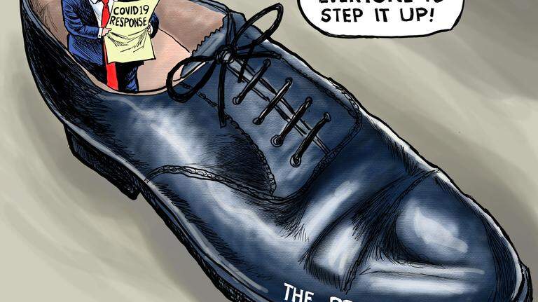 Kevin Siers cartoon: The White House goes big on COVID19 response