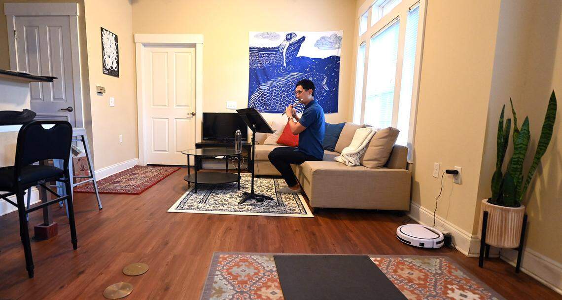 Victor Wang, practicing at his home over the summer, feels optimistic that audiences will return to in-person performances.