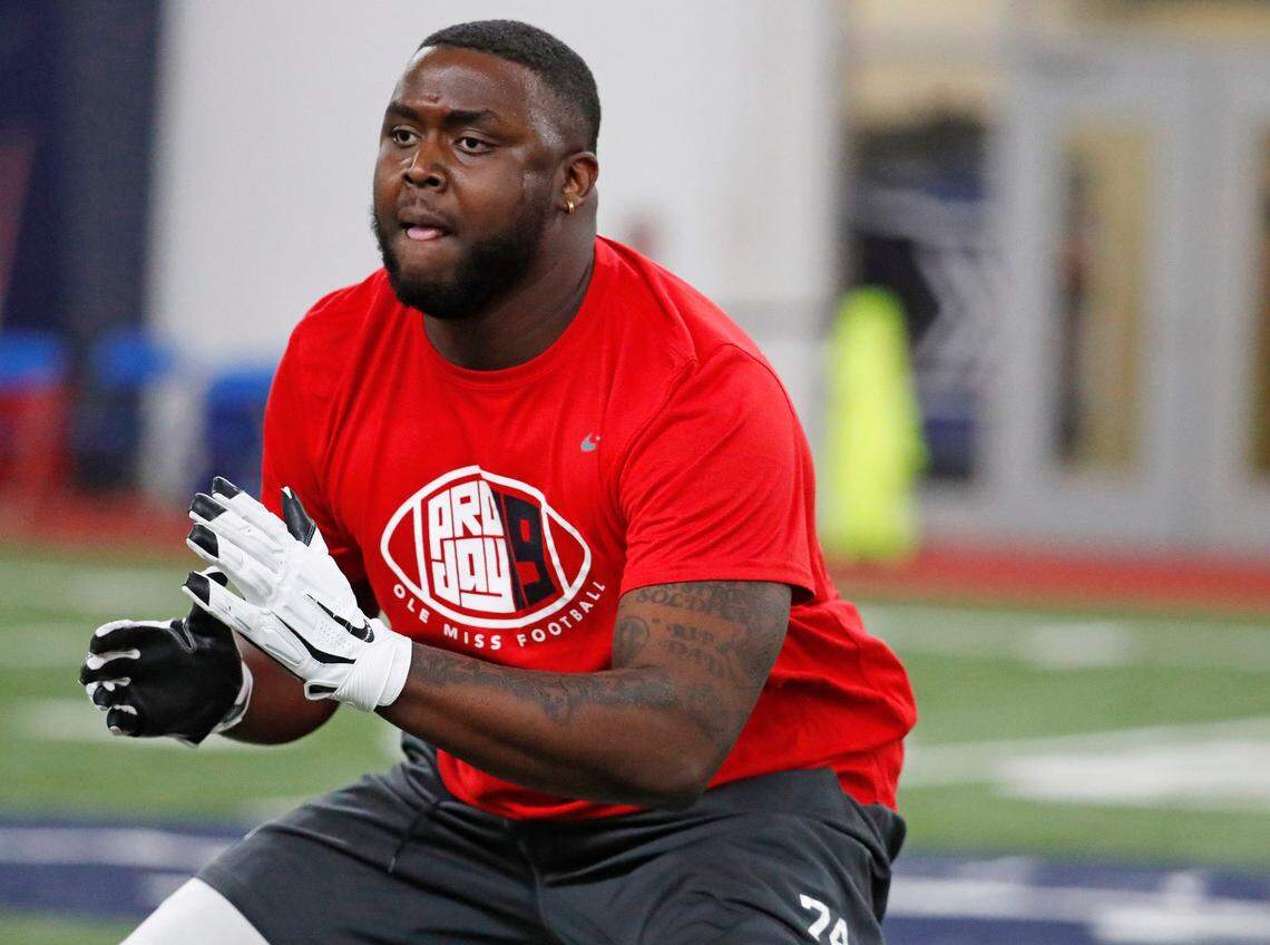 The Carolina Panthers traded up in the second round of the 2019 NFL Draft to pick Mississippi offensive lineman Greg Little. Now the rookie will be counted on to protect quarterback Cam Newton.