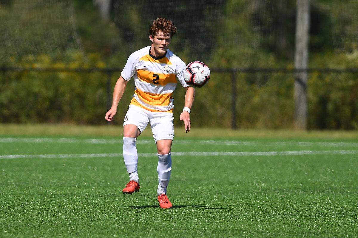 Appalachian State’s Parker Cross (2) controls the ball during a 2019 game in Boone. Cross was one of the lucky ones when Appalachian State’s team disbanded, finding a spot on the N.C. State team with the help of his former coaches.