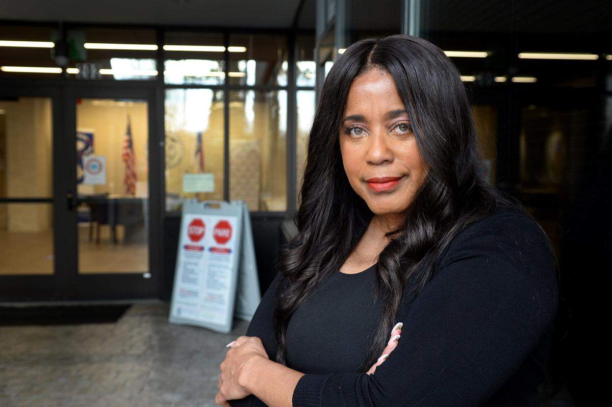 Carol Hill Williams, who is serving her second consecutive term as chair of the Mecklenburg County Board of Elections, has been a member of the board since 2006. She says she has served in various roles including other terms as chair.Hill Williams posed for a portrait at the Board of Elections on Wednesday, Dec. 29, 2021.