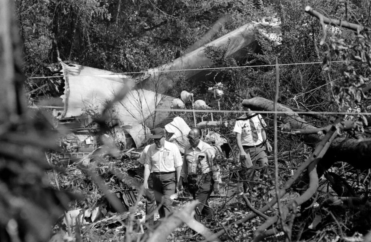 First responders on the scene of the crash of Eastern Air Lines Flight 212.