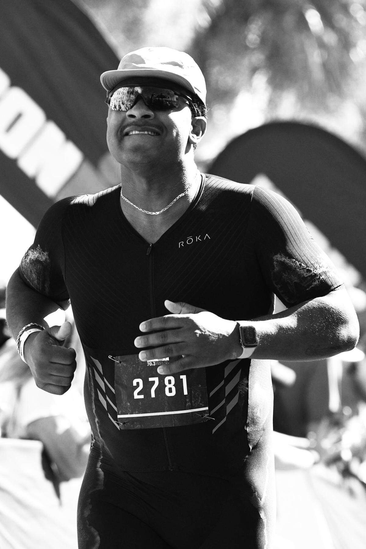 Kerrel Thompson, photographed during his first half Ironman in Wilmington in October 2024.