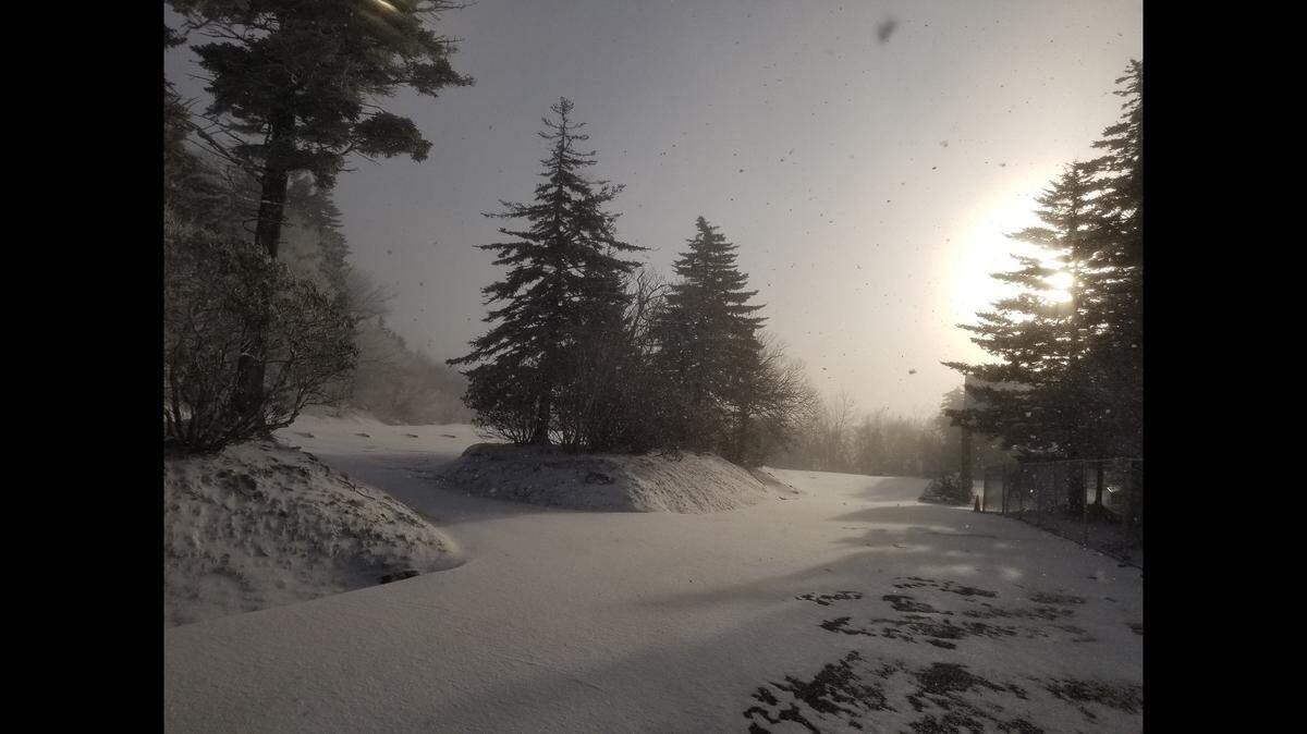 The National Weather Service reporting station atop Grandfather Mountain a temperature of 4.6 degree on Monday, said the park.
