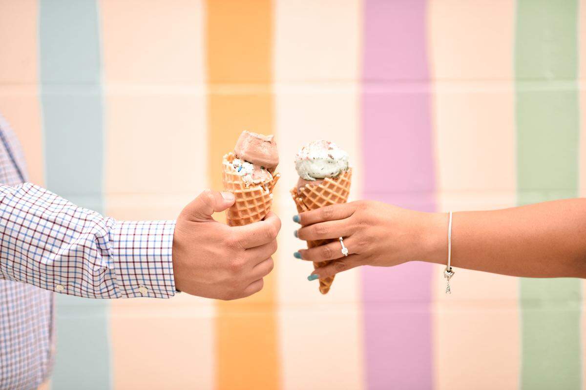Evelyn Henson's Confetti Stripes Wall is at 424 E. 36th St.