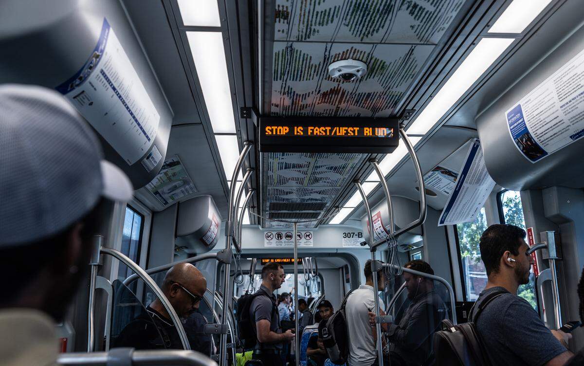 The Lynx Blue Line stops at the East/West Blvd Station in Charlotte on Monday, Sept. 8, 2025. After a fatal stabbing of Iryna Zarutska in August, passengers are asking for more security for the system. 