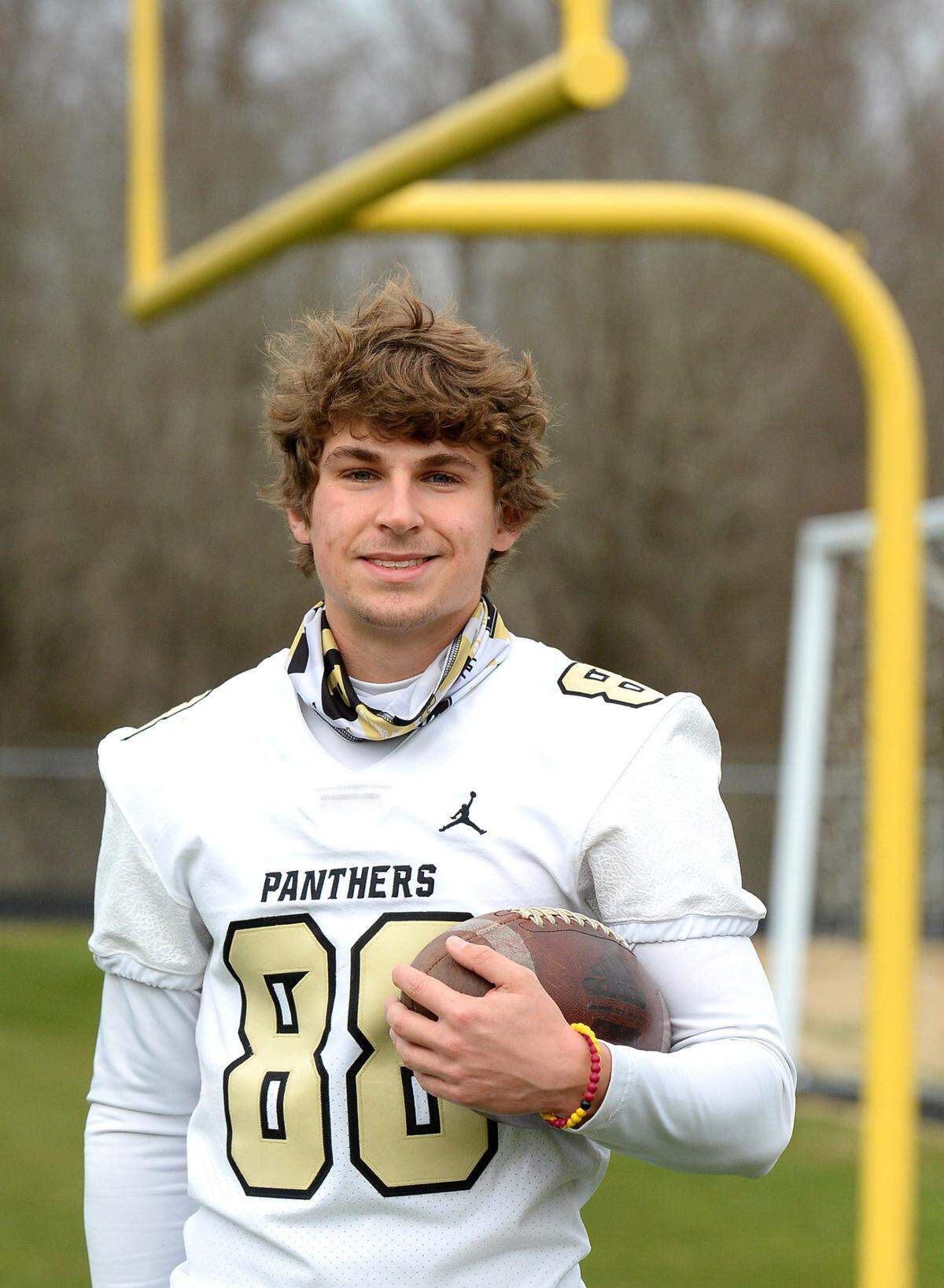 Eddie Czaplicki practices kicking field goals on Thursday, February 4, 2021. Czaplicki is one of top ranked players at his position nationally, and begins his senior season Monday when NCHSAA practice officially kicks off for the Providence Panthers football team. He has signed with Arizona State.