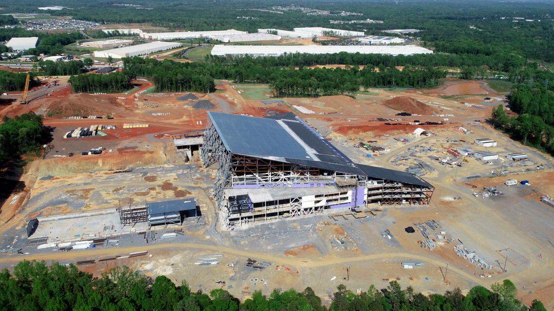 The site of what was to be the Carolina Panthers headquarters and training facility on Monday, April 25, 2022. The Carolina Panthers terminated their agreement with Rock Hill, SC to build a new team headquarters and training facility. The Panthers say that Rock Hill reneged on its contractual and financial obligations, the city of Rock Hill says that it did no such thing.