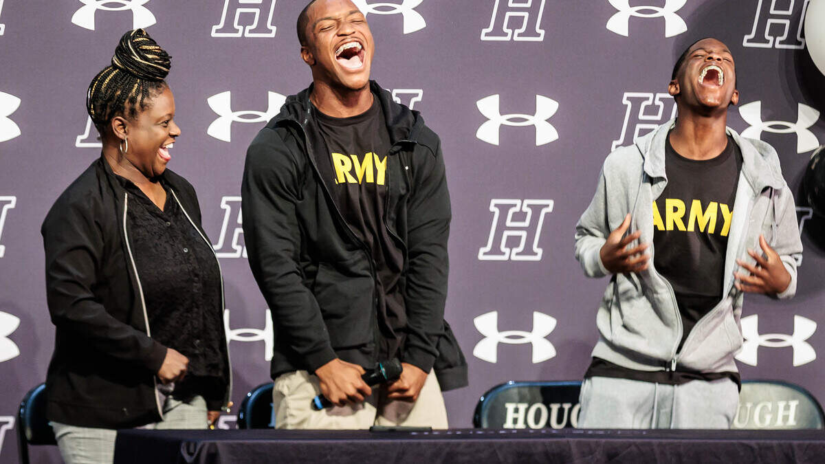 Jackson Heath announced his commitment to the Army Black Knights on Thursday, June 25, 2026 at the Hough High School auditorium in Cornelius, NC.