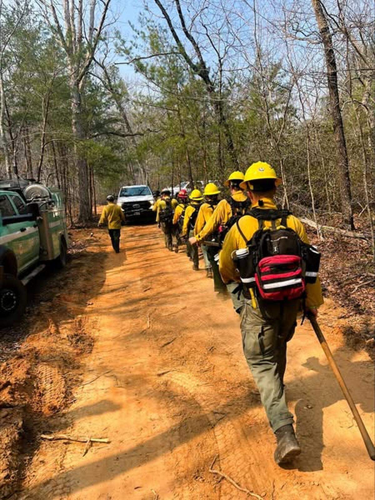 AmeriCorps NCCC firefighters work to contain the Black Cove Complex Fire in Western North Carolina.