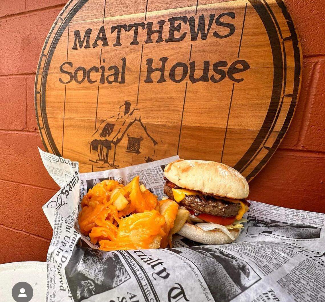 The food truck at Matthews Social House focuses on burgers.