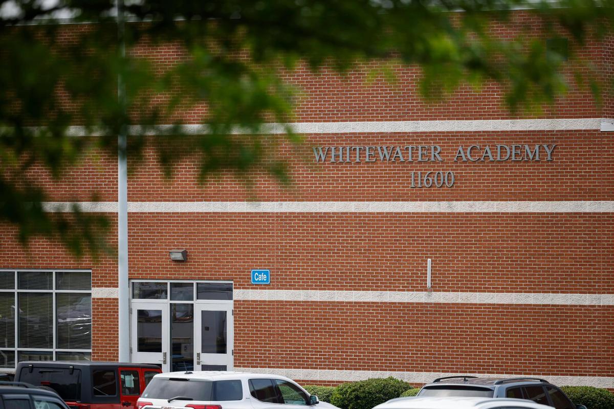 Whitewater Academy at 11600 White Rapid Road in Charlotte, N.C., Friday, May 6, 2022. A water line to the school was reported broken on Friday.