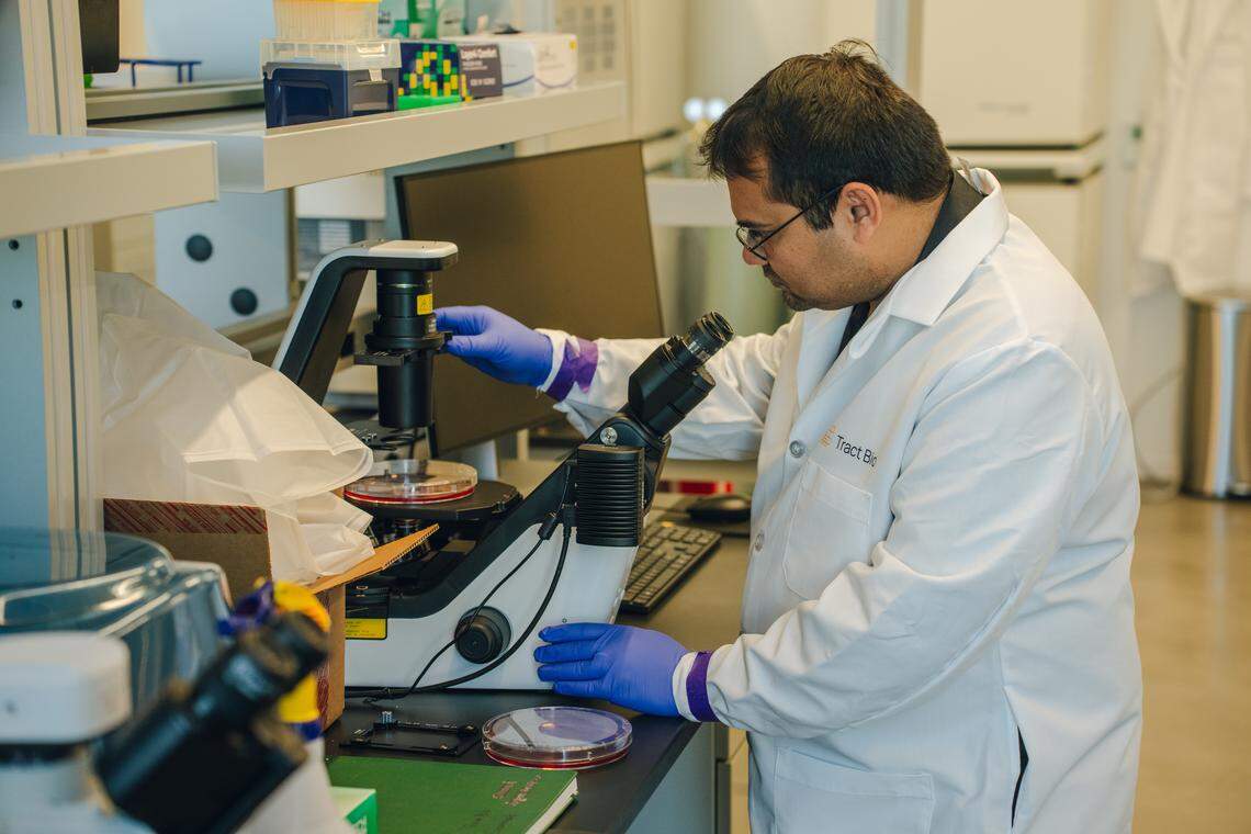 Researchers at Tract Bio are doing lab work at The Pearl to discover and develop novel therapies for cancer and inflammatory diseases.
