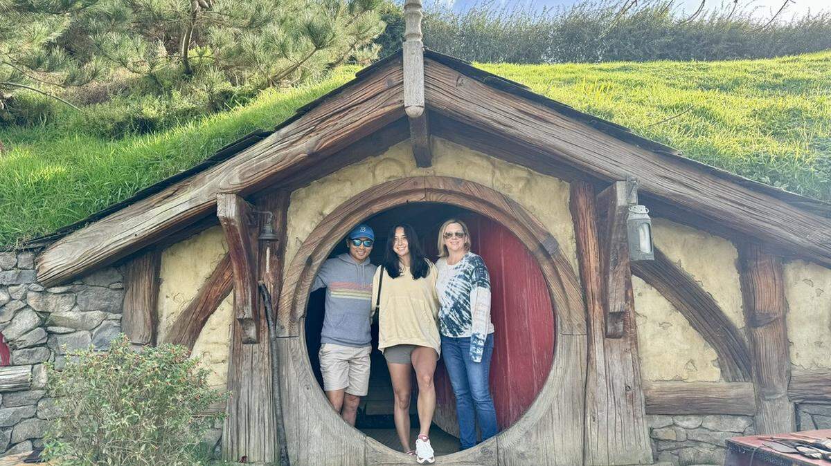Théoden Janes and his family at the Hobbiton Movie Set (a key location used for “The Lord of the Rings” film trilogy and “The Hobbit” film trilogy) on New Zealand’s North Island.