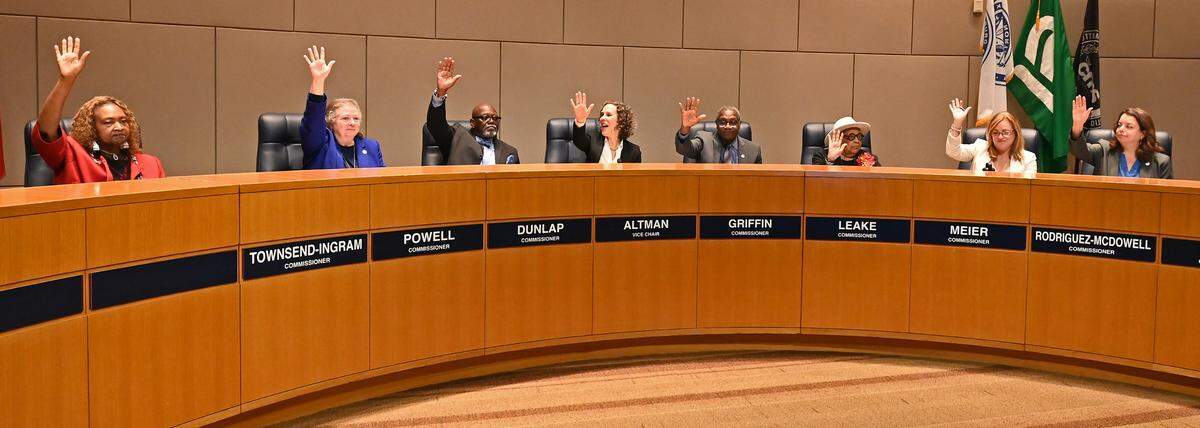 The Mecklenburg County Board of Commissioners approve the hire of Michael Bryant as the new Mecklenburg County Manager with a unanimous vote on Tuesday, April 1, 2025.
