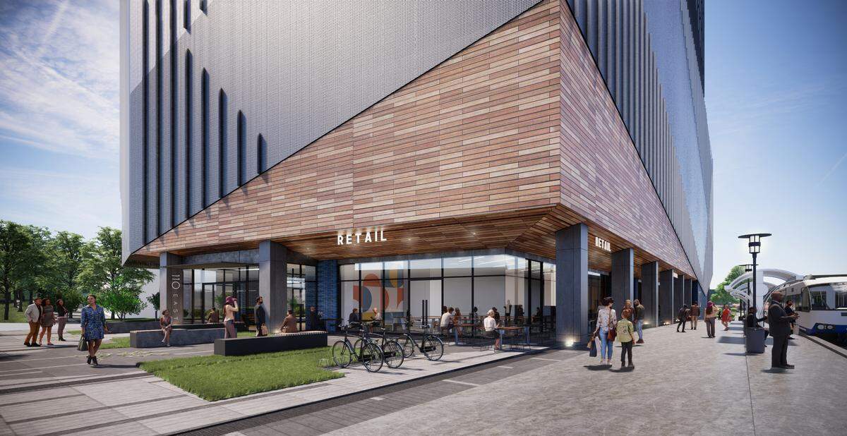 The developers are also planning ground-floor retail along the light rail in addition to office space and parking.