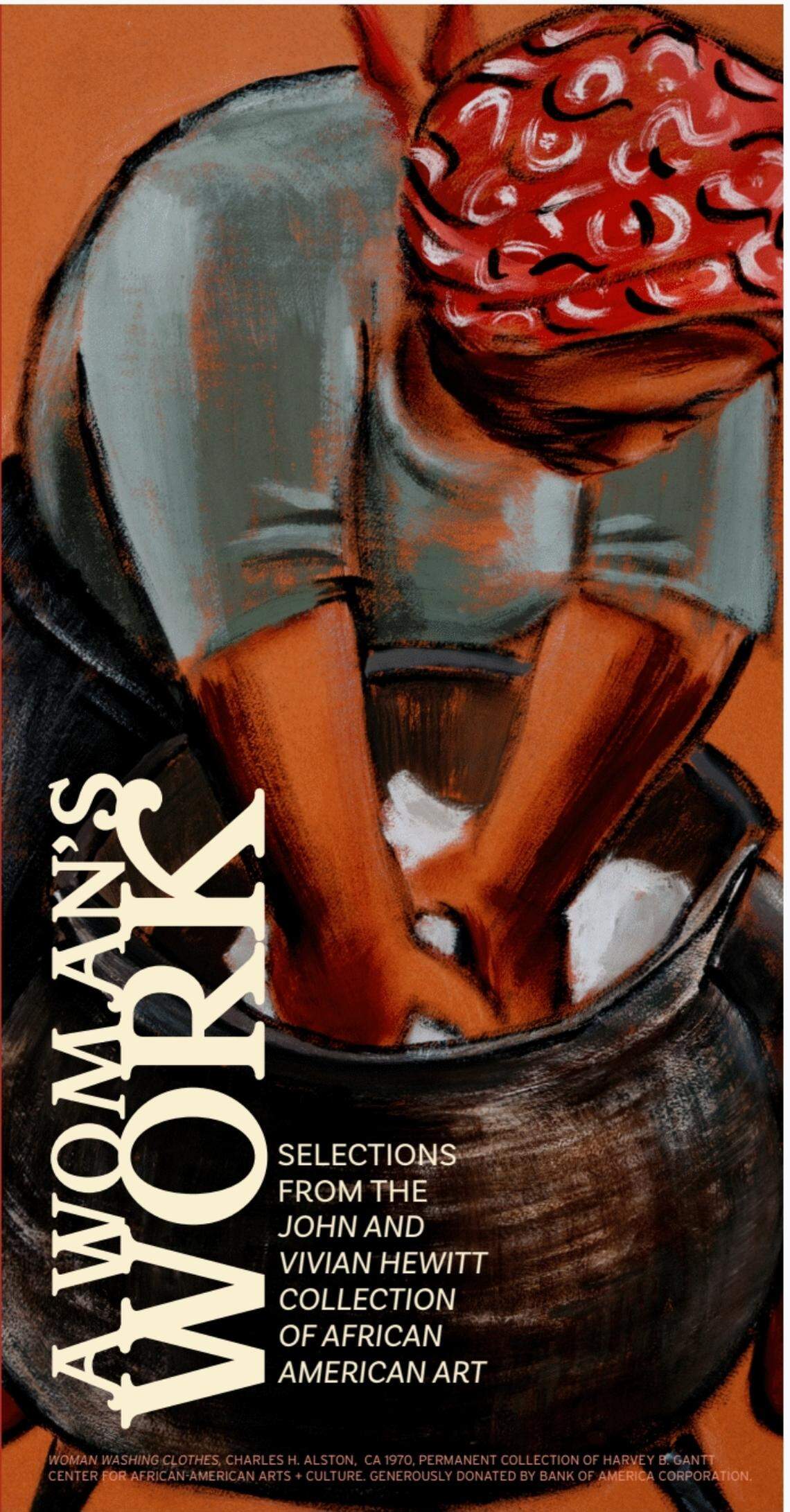 Woman Washing Clothes by Charles H. Alston is part of the permanent collection on display at the Harvey B. Gantt Center for African-American Arts + Culture. It’s part of the “A Woman’s Work” exhibit.