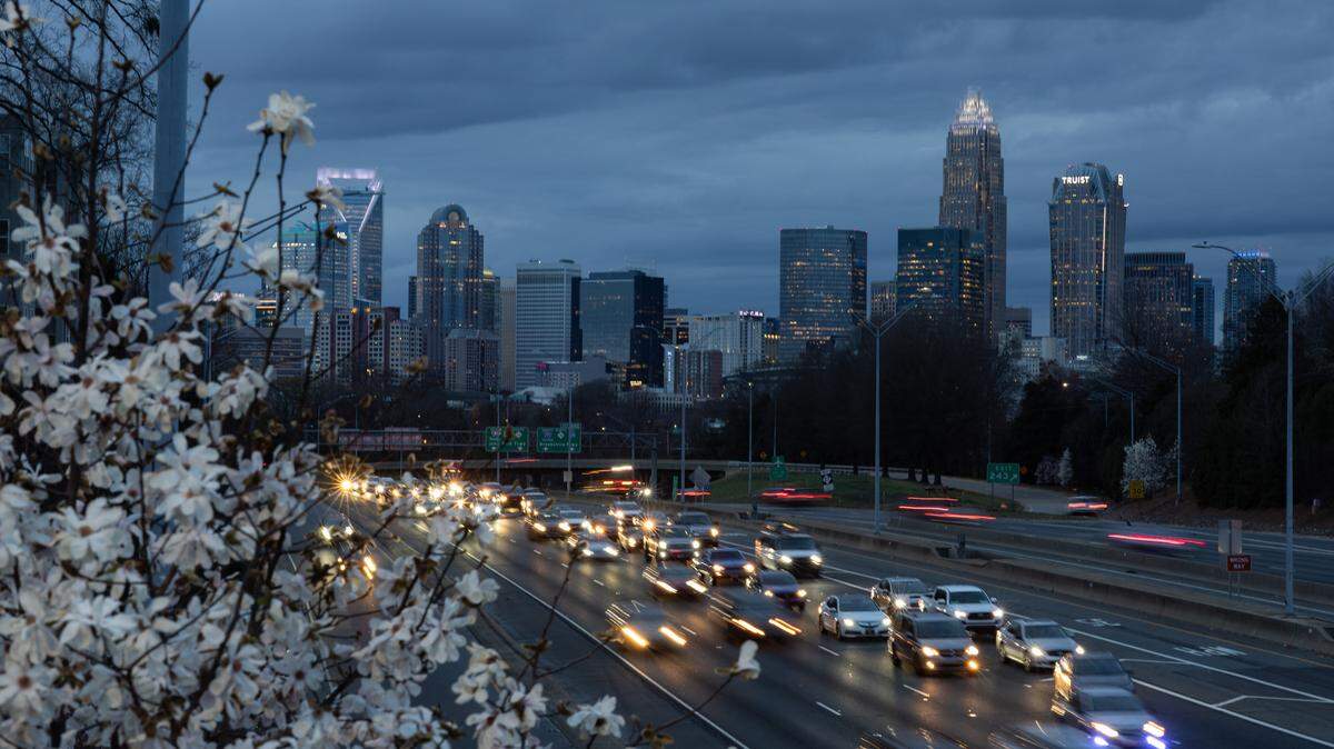 The Charlotte skyline from the Hawthorne Lane bridge in Charlotte, N.C., on Tuesday, March 4, 2025.