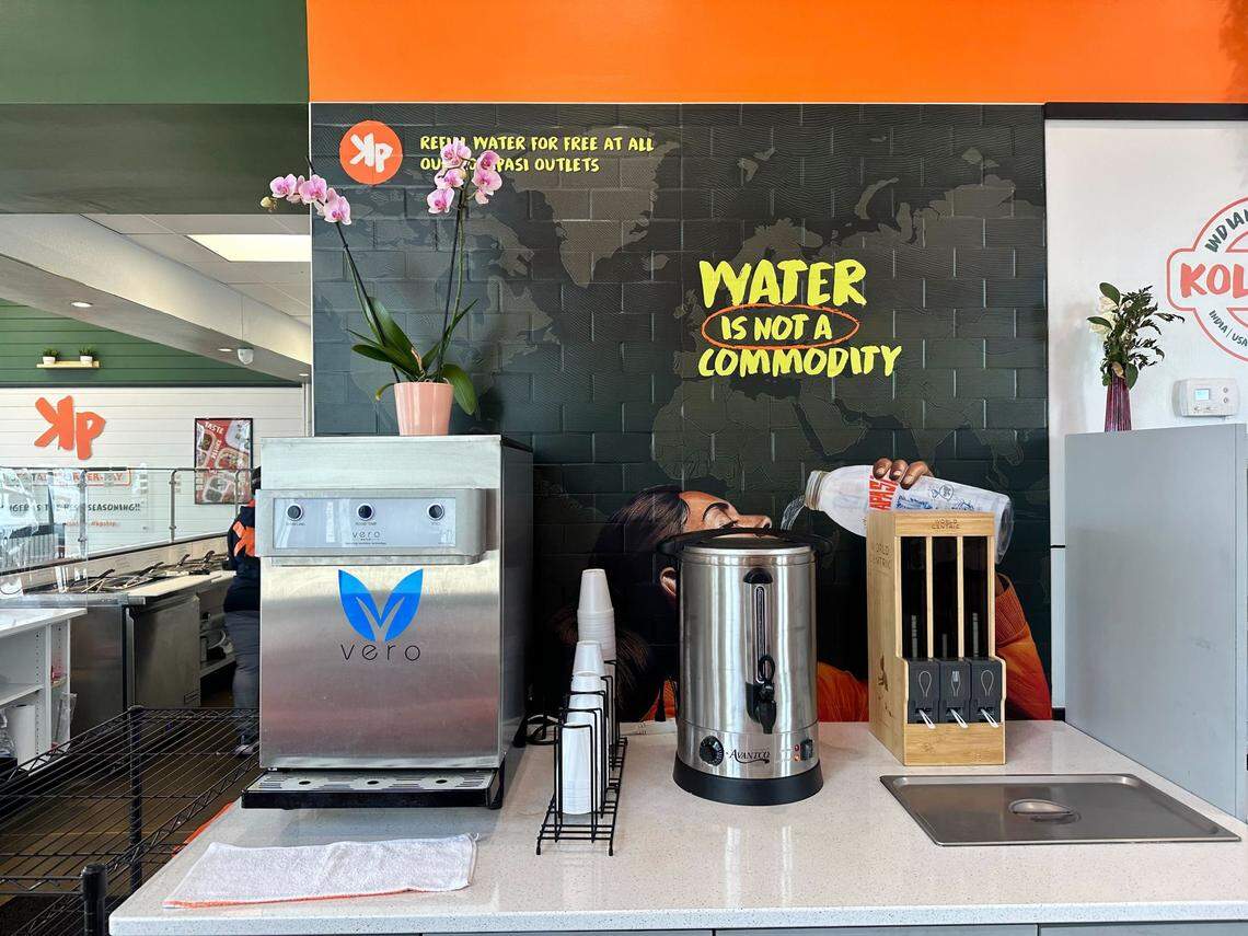 At Kolapasi Indian Canteen, you can fill up your water cup for free.