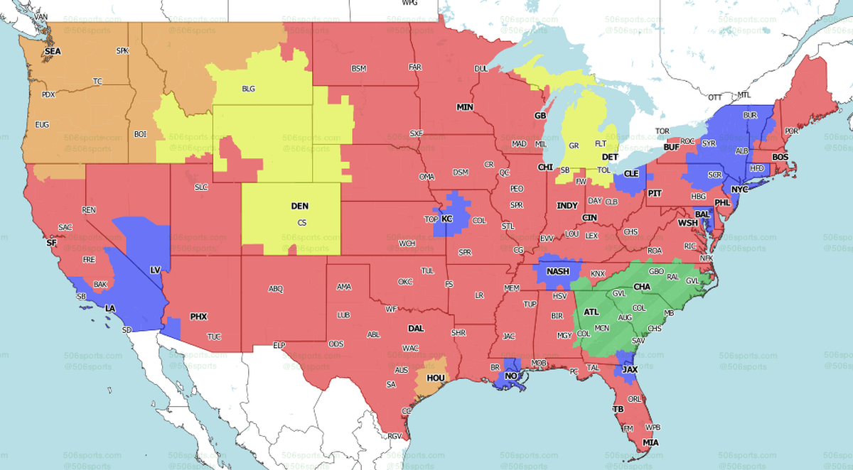 FOX NFL broadcast map for Week 14 of the 2021 season.
