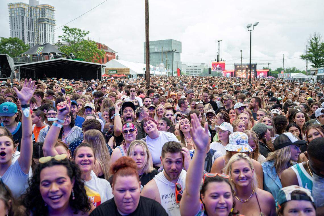 Fans at Lovin’ Life Music Fest in Charlotte, NC, on May 4, 2024.