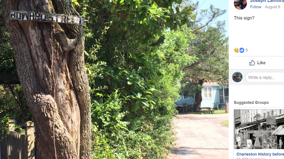 This is the missing Howard Street sign taken from Ocracoke Island