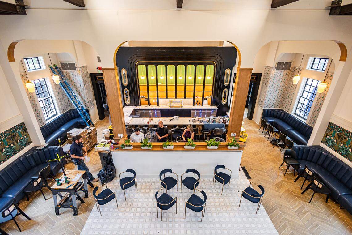 The main bar and future main dining room at Leluia Hall.