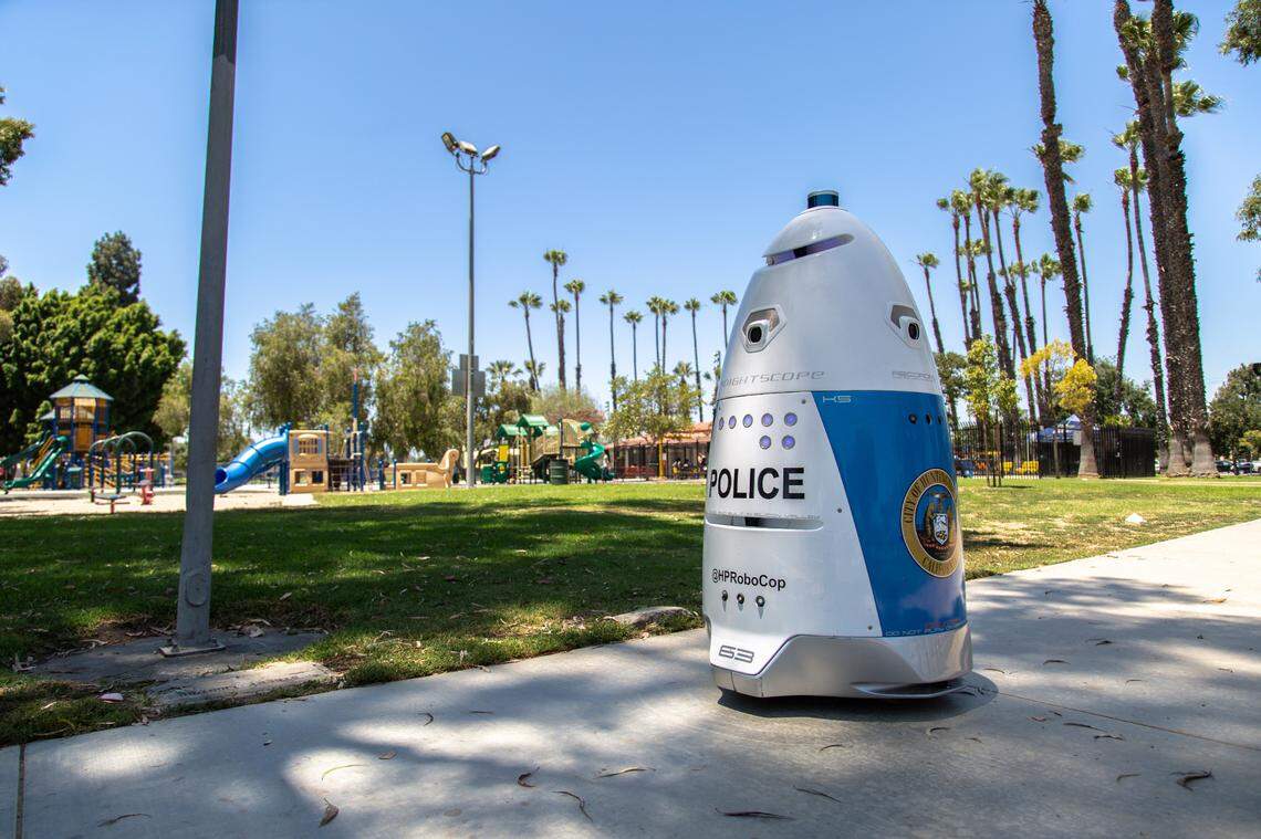 Knightscope’s autonomous robots can move without a human controlling them.