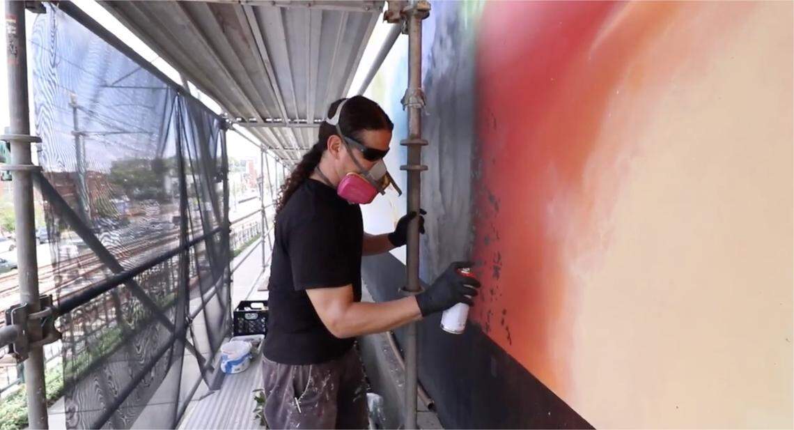 Artist Ivan Depeña said he’s bringing studio art to street art with his new mural going up on Charlotte’s Rail Trail near Tremont Avenue.