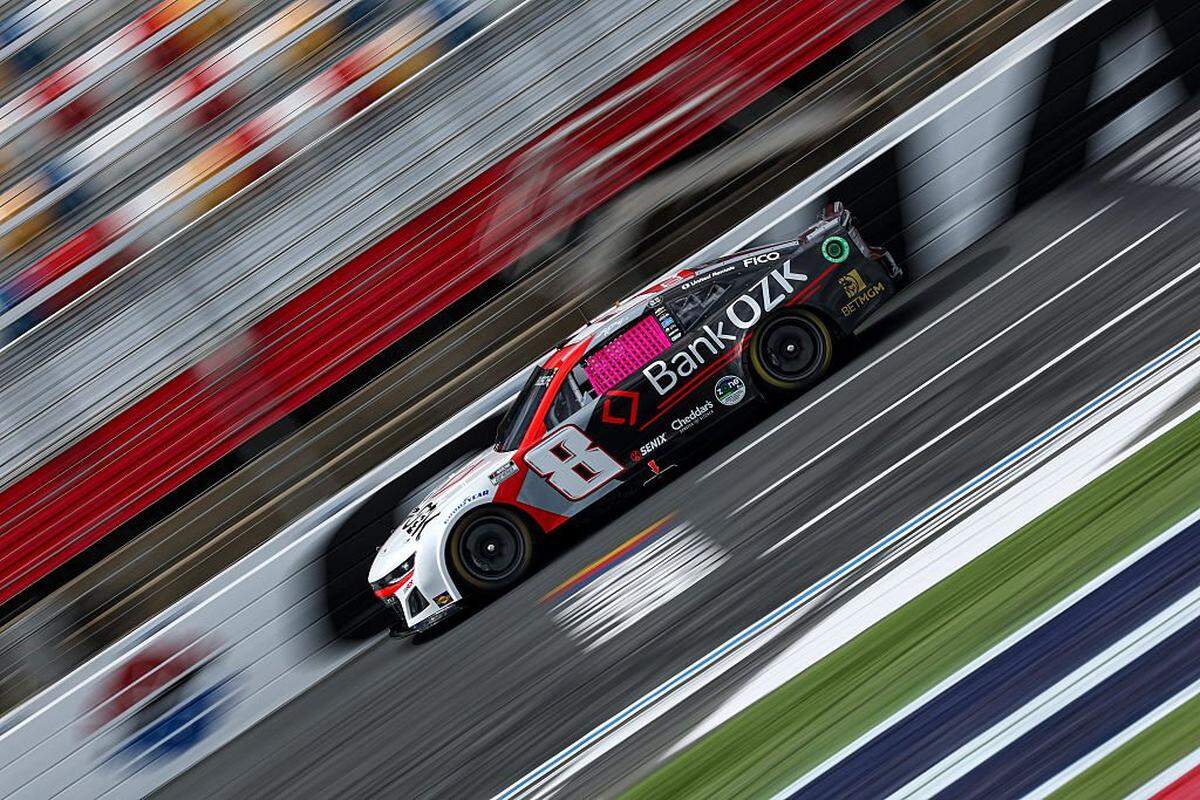 Kyle Busch, driver of the #8 Bank OZK Chevrolet, drives during practice for the NASCAR Cup Series Bank of America ROVAL 400 at Charlotte Motor Speedway on Oct. 4, 2025 in Concord, North Carolina. 