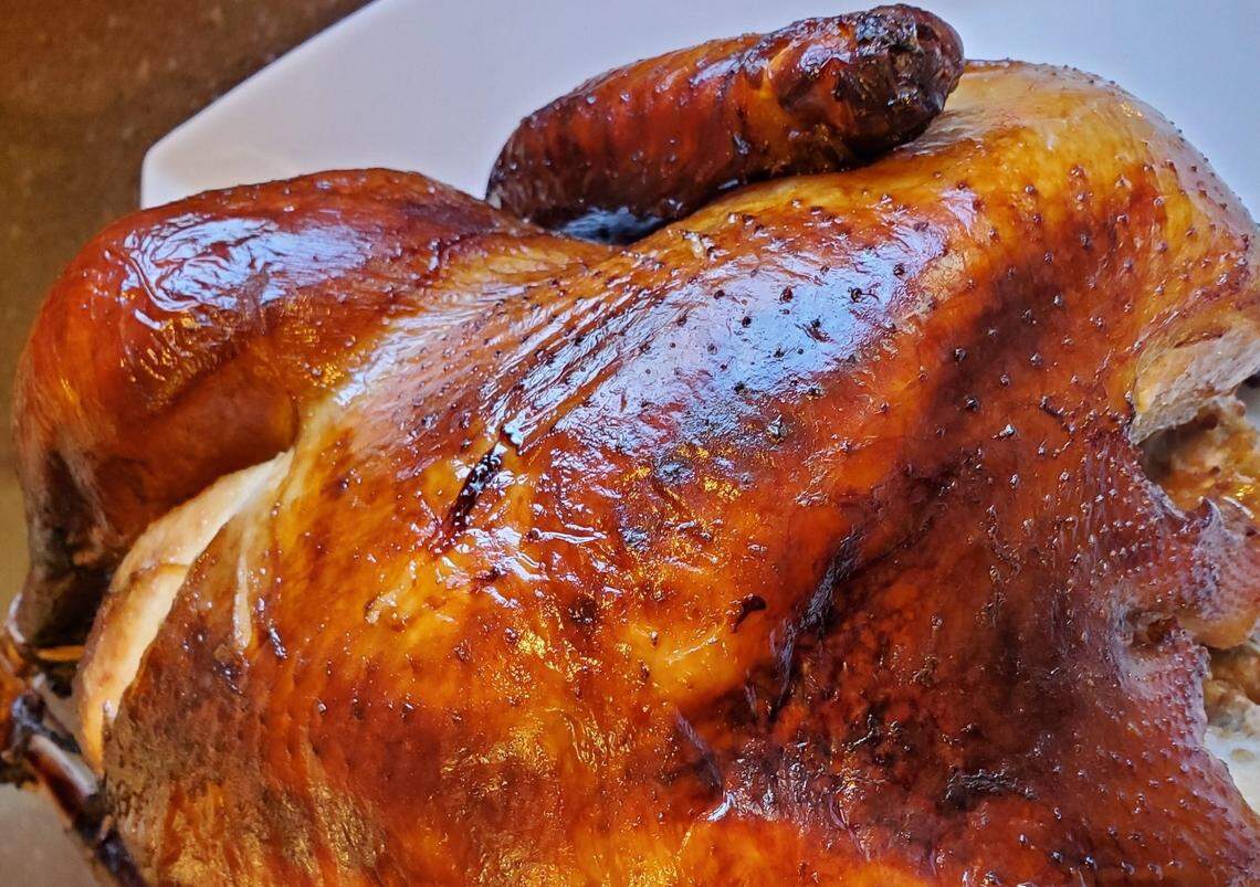 Chef Robert “Ernie” Alder’s seasonally brined turkey can be grilled, smoked or roasted indoors.