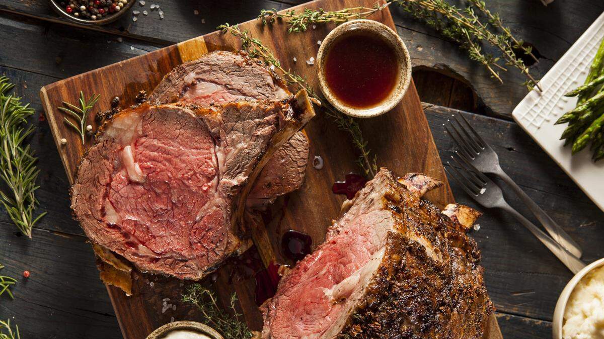 Prime rib roast with herbs and spices at McCormick & Schmick’s.