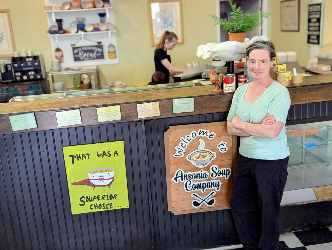 Monica Shulze, owner of Ansonia Soup Co. in Wadesboro, said big banks can help drive community growth. Anson County, south of “bank town” Charlotte is a banking desert.