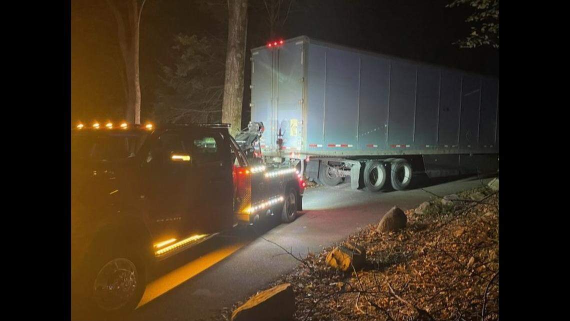 Great Smoky Mountains park rangers responded to an Oct. 13 incident Roaring Fork Road Motor Nature Trail involving a semi-truck which got stuck overnight, officials say.
