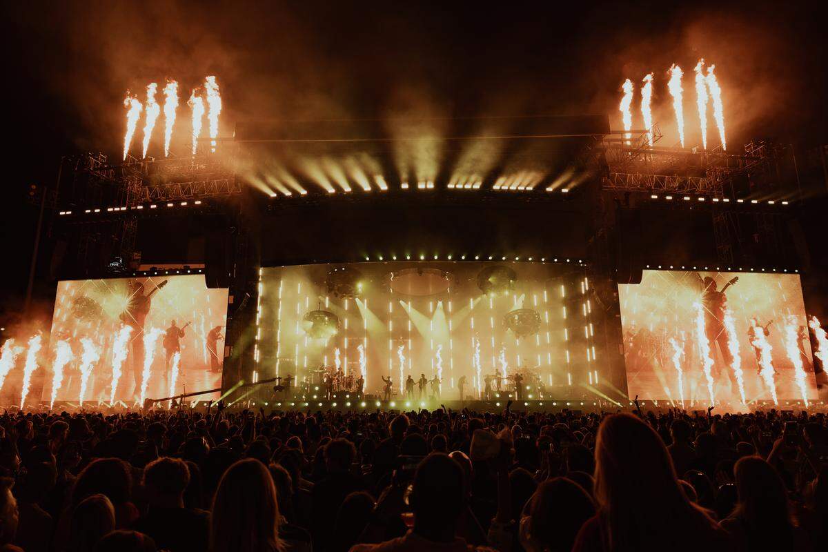 Bruno Mars performs at Bobby Dodd Stadium in Atlanta last week. The tour did not invite media to photograph Mars’s concert at Bank of America Stadium on Wednesday night.