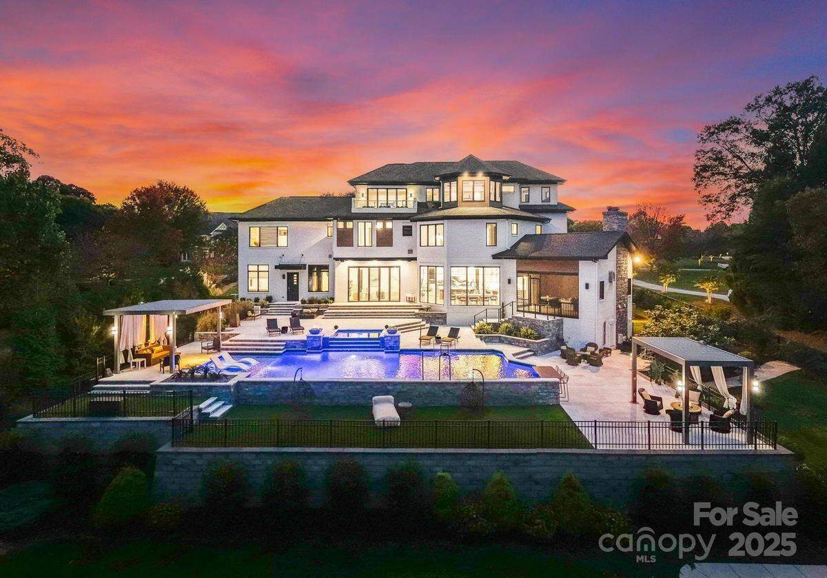 The mansion is on nearly an acre of woods in the 100 block of Cape Cod Way in The Point community, off Brawley School Road in Mooresville.