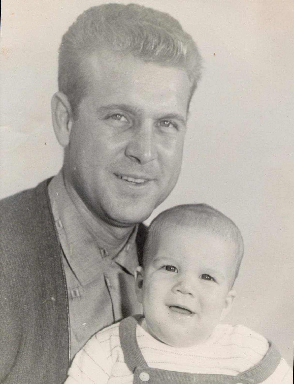 Jim Nantz Jr. with his son, Jim III, who would go on to become a sports broadcaster. Jim Nantz III was born in Charlotte and both his parents were from North Carolina.
