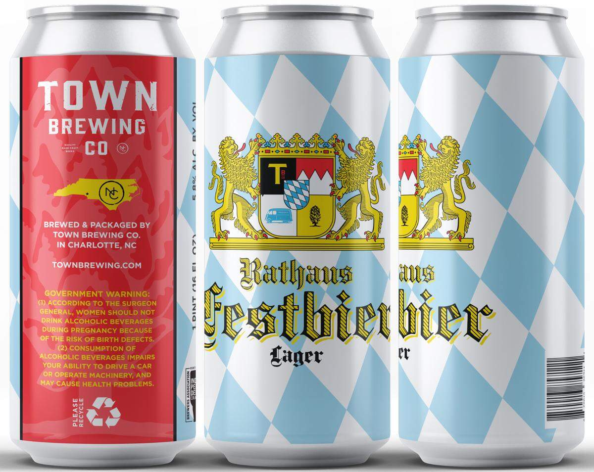 Town Brewing Co.’s Rathaus, a German-style festbier, is now available on draft and in cans at the brewery.