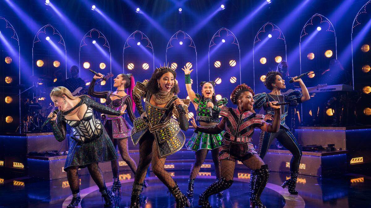 “Six,” a comic musical that imagines a singing contest featuring the six wives of King Henry VIII, is one of several upbeat musicals on the Blumenthal’s list of 2022-23 shows.