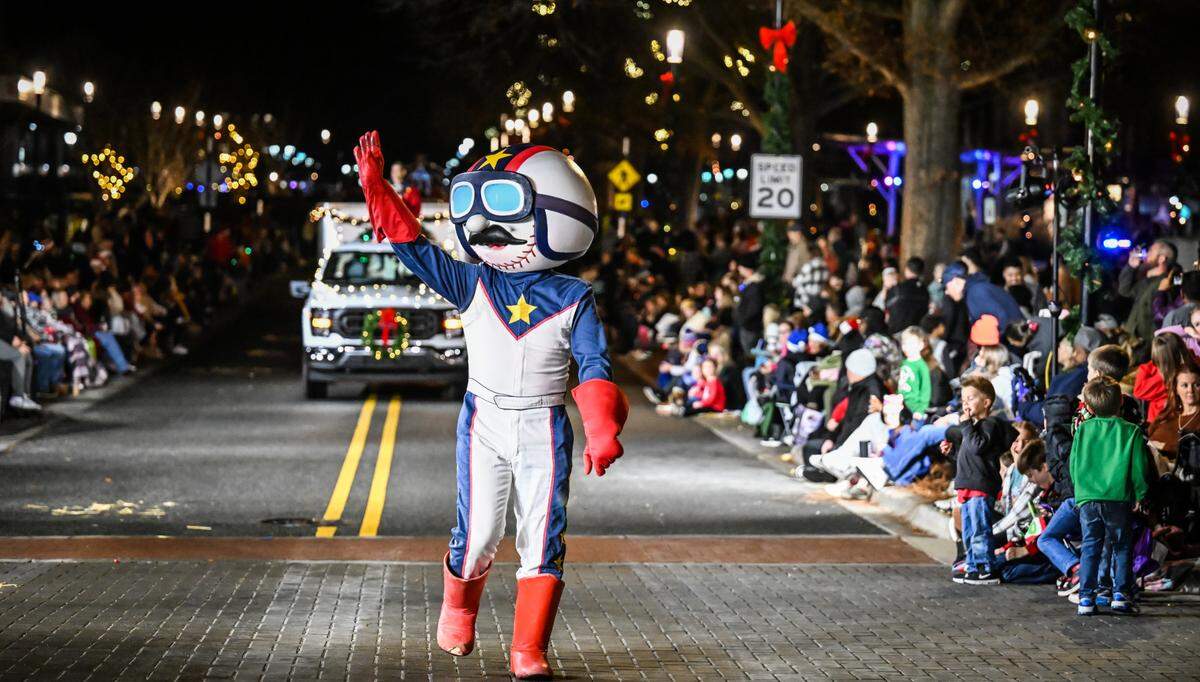 Boomer, the mascot of the Kannapolis Cannon Ballers.