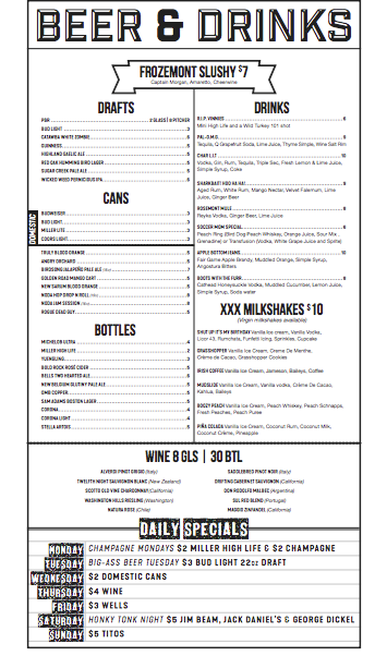 Rosemont, page 2: The planned menu for the Rosemont, opening this June.