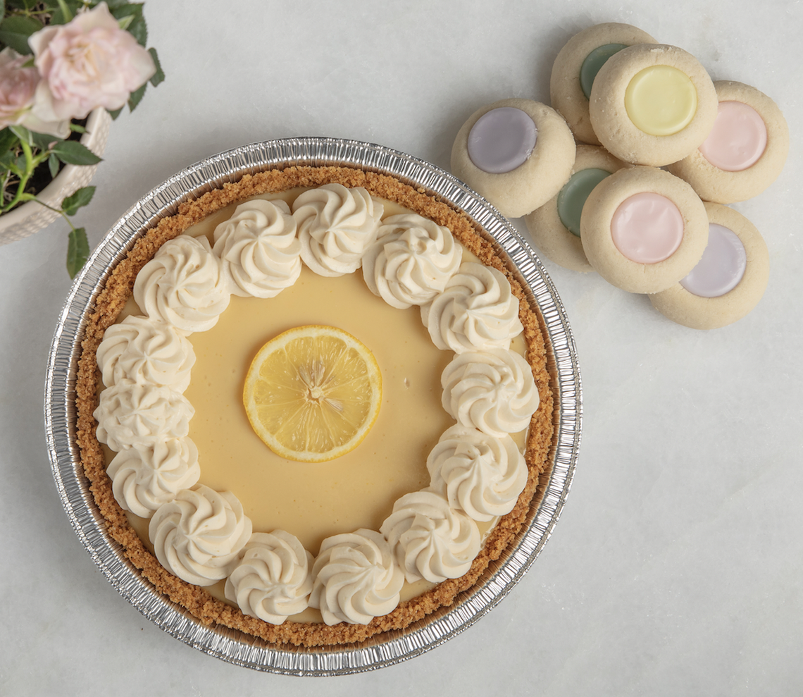 Buttermilk Sky Pie’s Lemon Icebox Pie and signature thumbprint cookies.