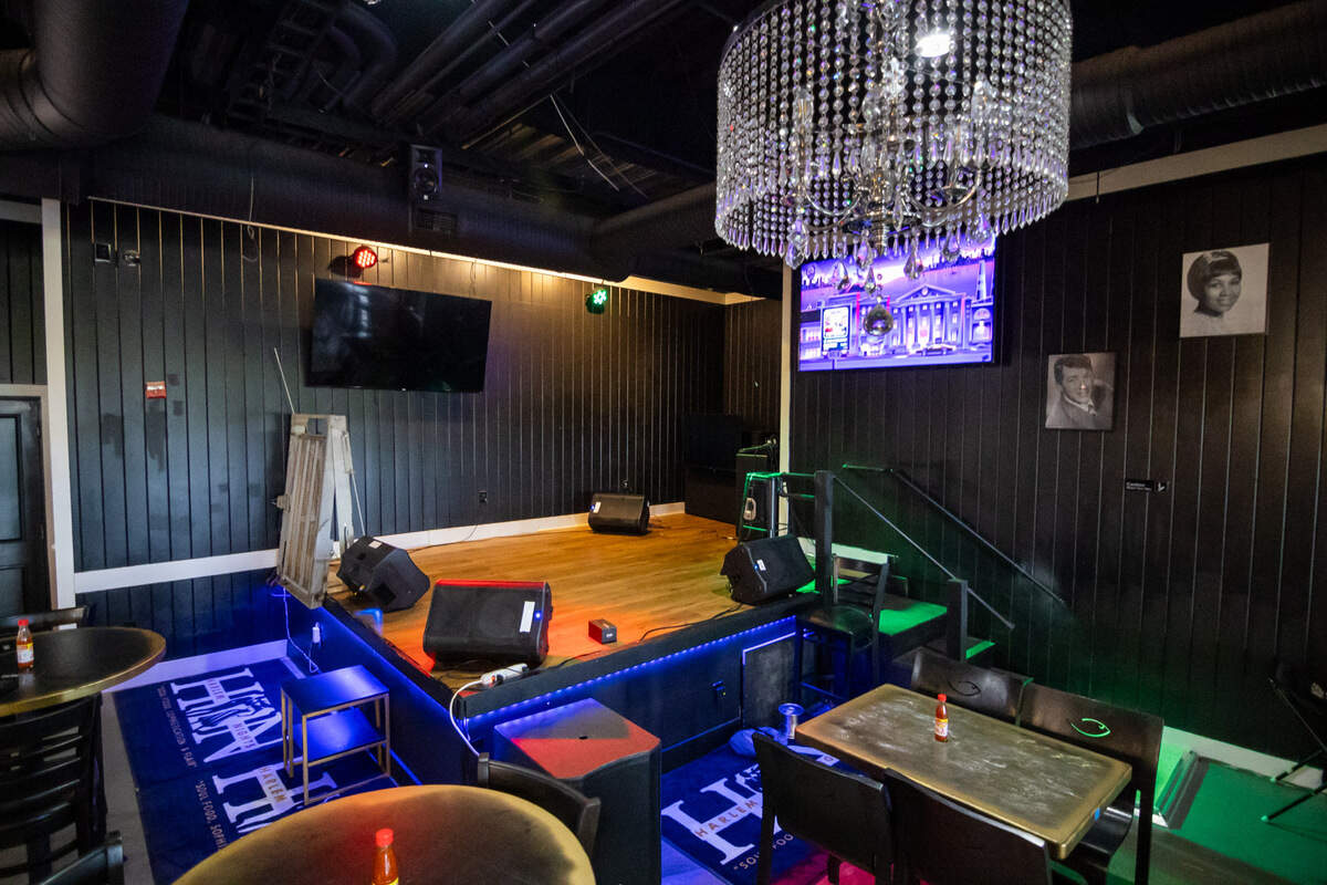 The stage at Harlem Nights Restaurant.