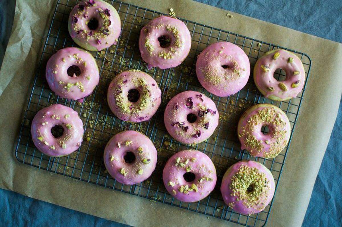 Reigning Doughnuts’ holiday flavor is Pistachio and Rose.