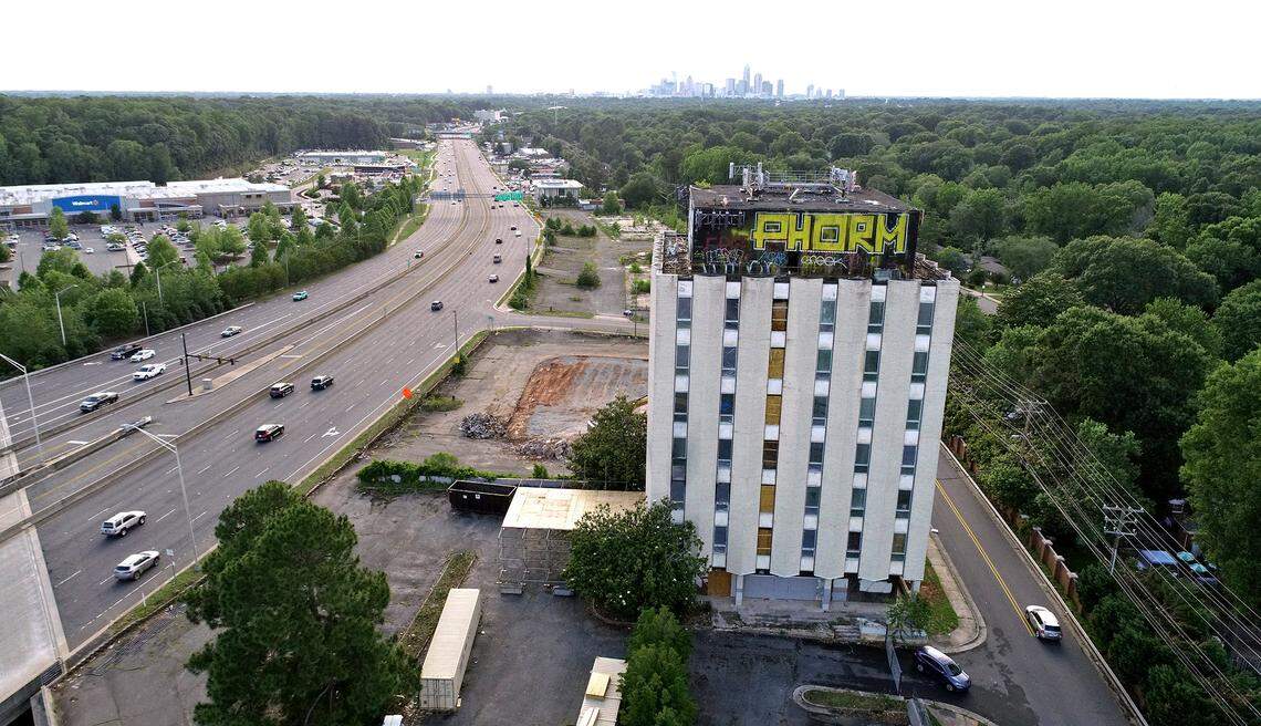 The Ervin/Varnadore Building on Independence Boulevard in Charlotte, on Tuesday, June 8, 2021. There is potential of the building being dedicated as a historic landmark.