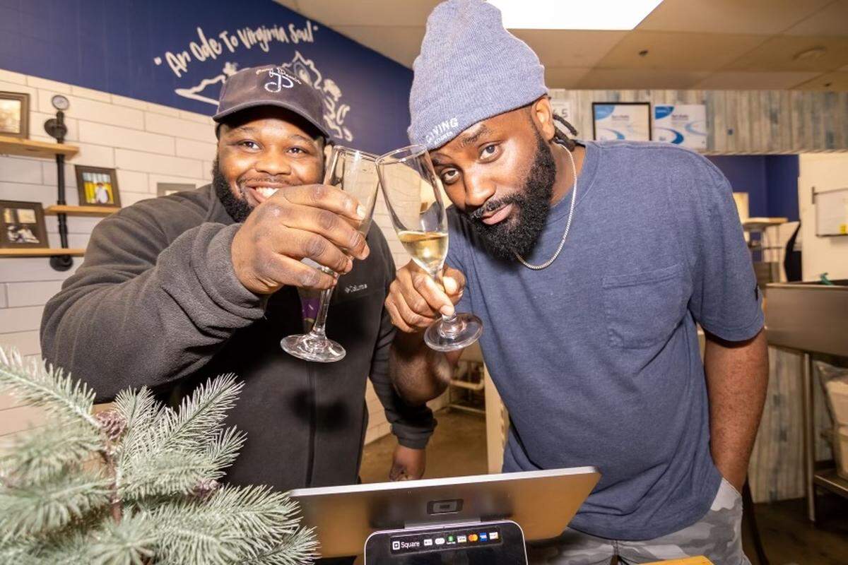 Daryl Cooper and Oscar Johnson, owners of Jimmy Pearls.