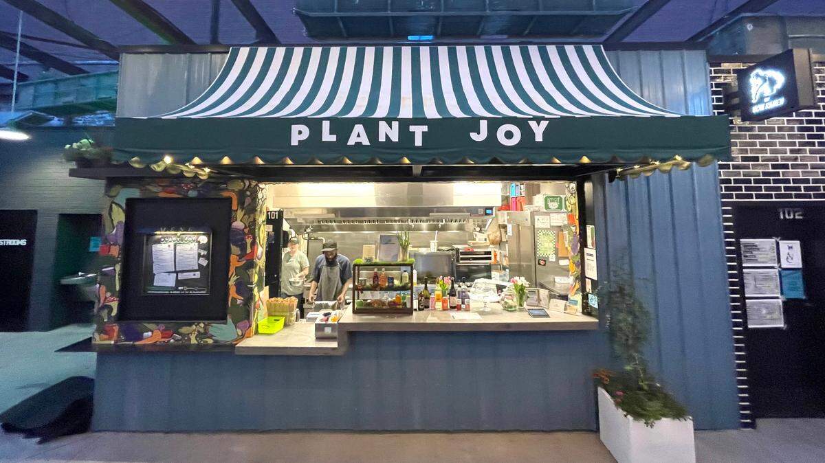 You don’t have to “just get a salad” anymore if you’re following a plant-based diet in Charlotte. Several vegan restaurants across the city offer hearty and rich plant-based meals, such as Plant Joy’s Falafel Tower at Camp North End. 